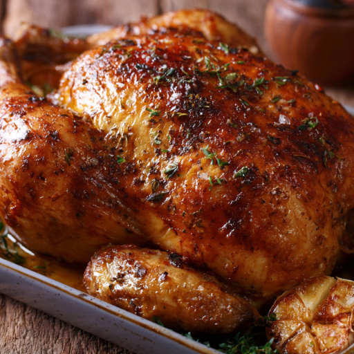 Poulet rôti croustillant et moelleux de ma grand-mère