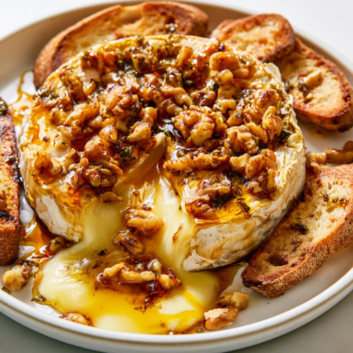 Brie au four coulant aux noix et sirop d'érable