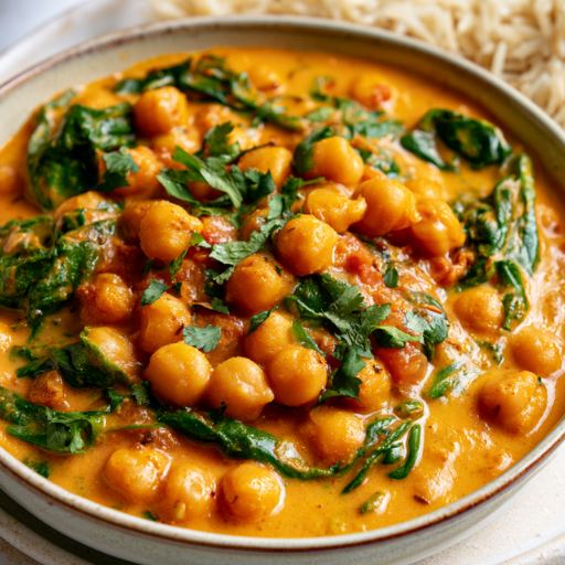Curry de Pois Chiches aux Épinards : Crémeux et Savoureux