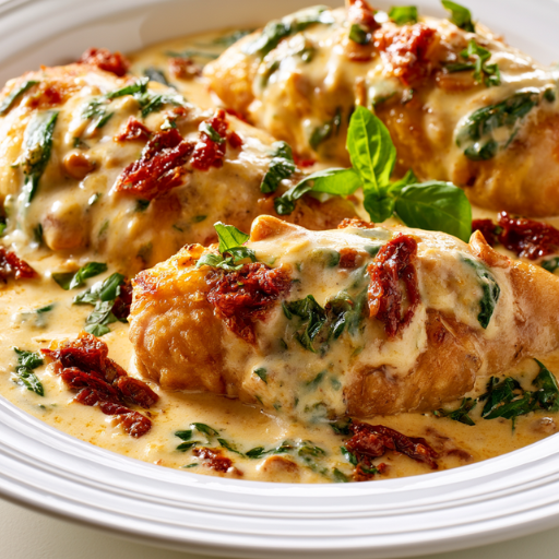 Poulet Tuscany à la crème et tomates séchées