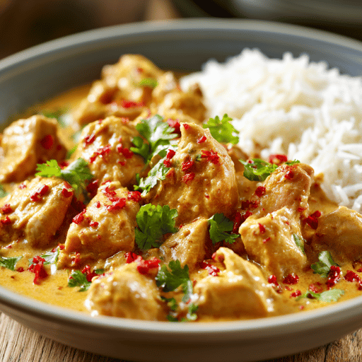 Poulet au curry et lait de coco express