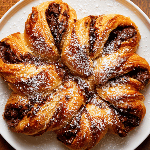 Étoile feuilletée au Nutella (version sucrée)